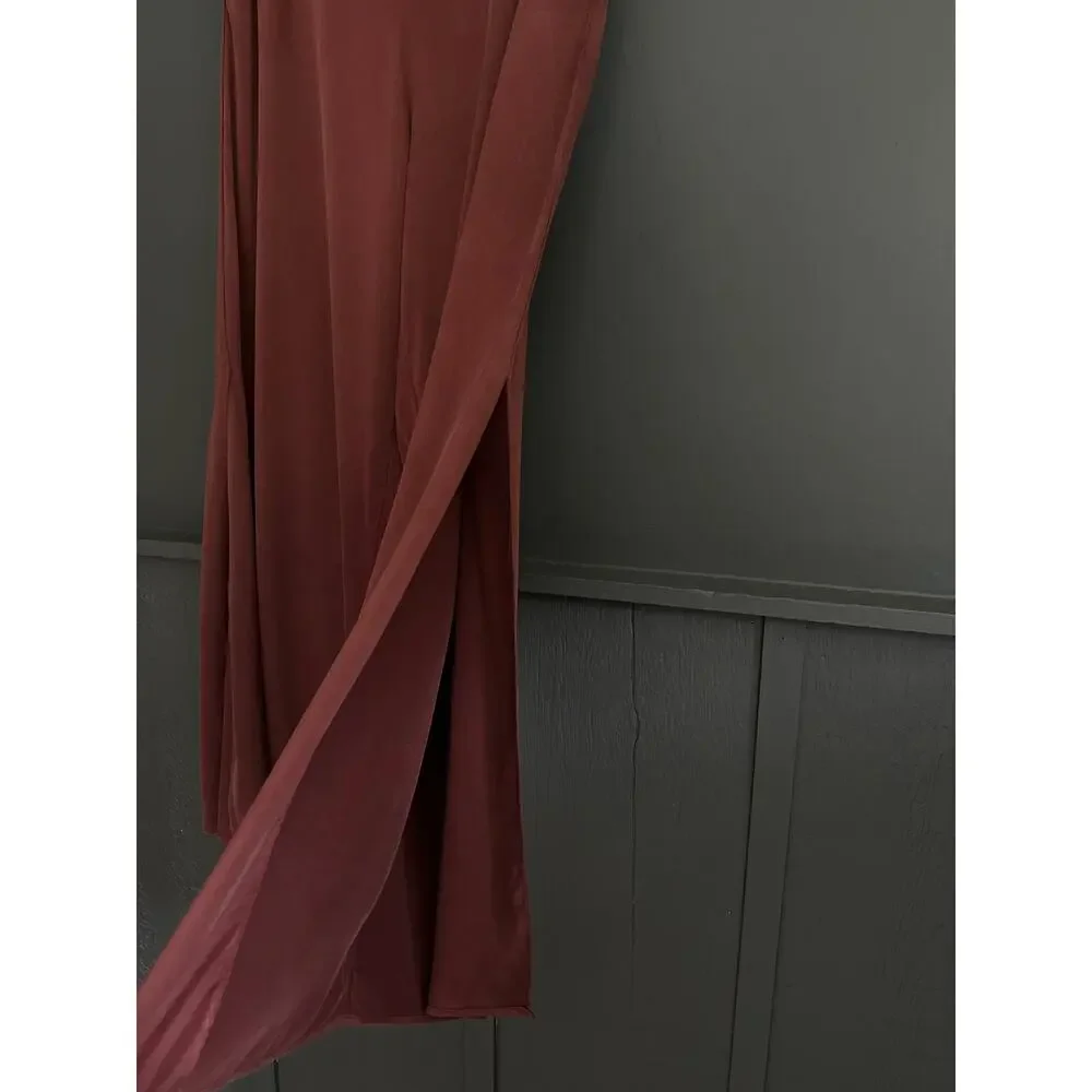 LUNYA Washable Silk High Rise Pajama Pants in Fancy Burgundy Size XL - Picture 5 of 11